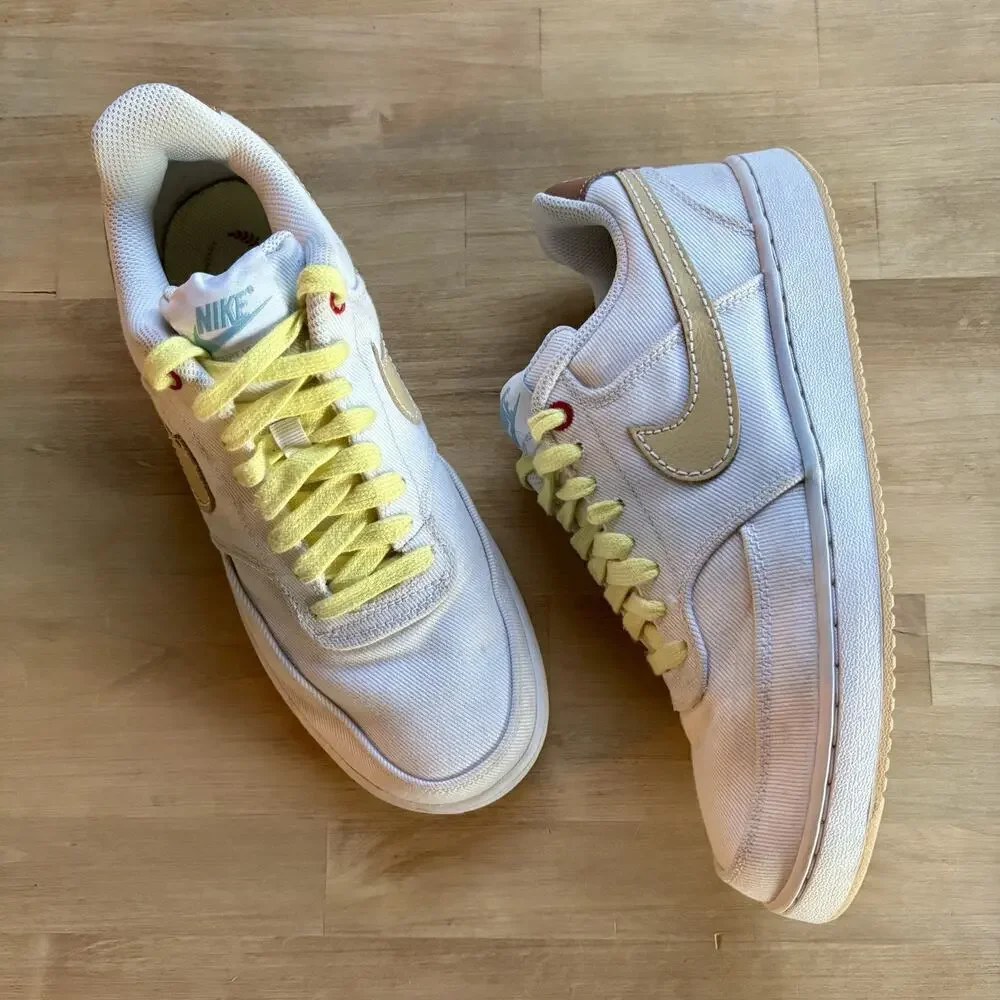 Nike Court Vision Low Canvas DV0736-100 White Sesame Size M7 W8.5